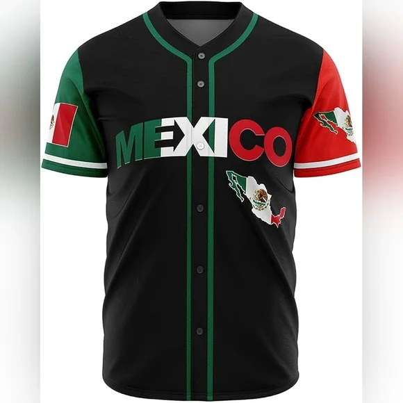 New w Tags Mens Mexico National Baseball Jersey Multiple Sizes - Picture 2 of 8